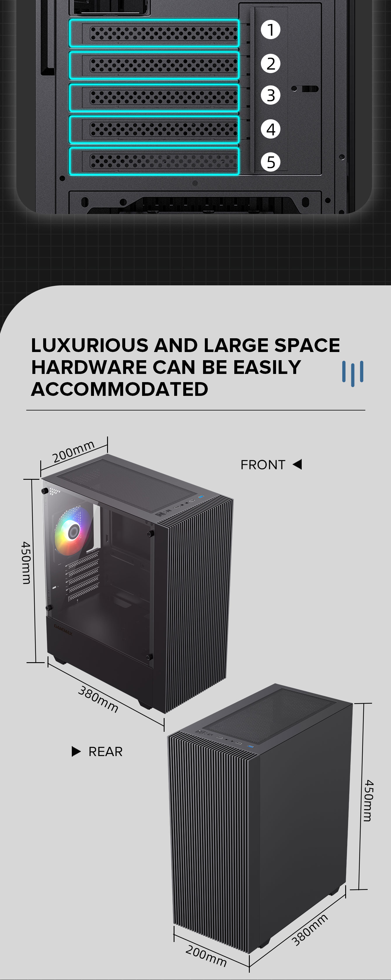 Edge Black Gaming Computer Case